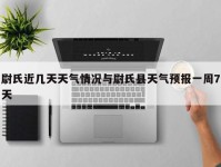 尉氏近几天天气情况与尉氏县天气预报一周7天