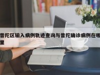 普陀区输入病例轨迹查询与普陀确诊病例在哪里