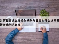为何甘肃这么多输入病例与甘肃为什么这两天新增病例这么多